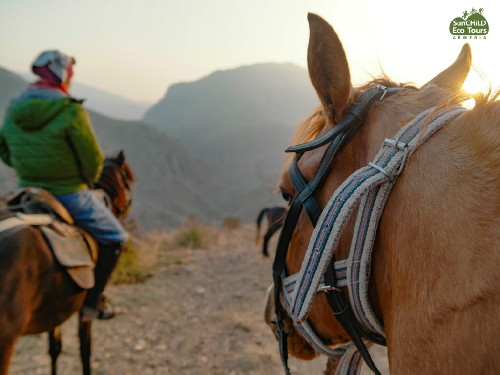 The tour is suitable for both beginners and experienced riders and provides a unique way to explore the Caucasus landscapes on horseback.
Route 1 — Parakhdem Loop
4–5 hours • 20–25 km • Moderate • Max. 4 participantsTigranashen → Parakhdem → Tigranashen
Route 2 — Zangakatun Loop
4–5 hours • 20 km • Moderate • Max. 4 participantsTigranashen → Zangakatun → Tigranashen